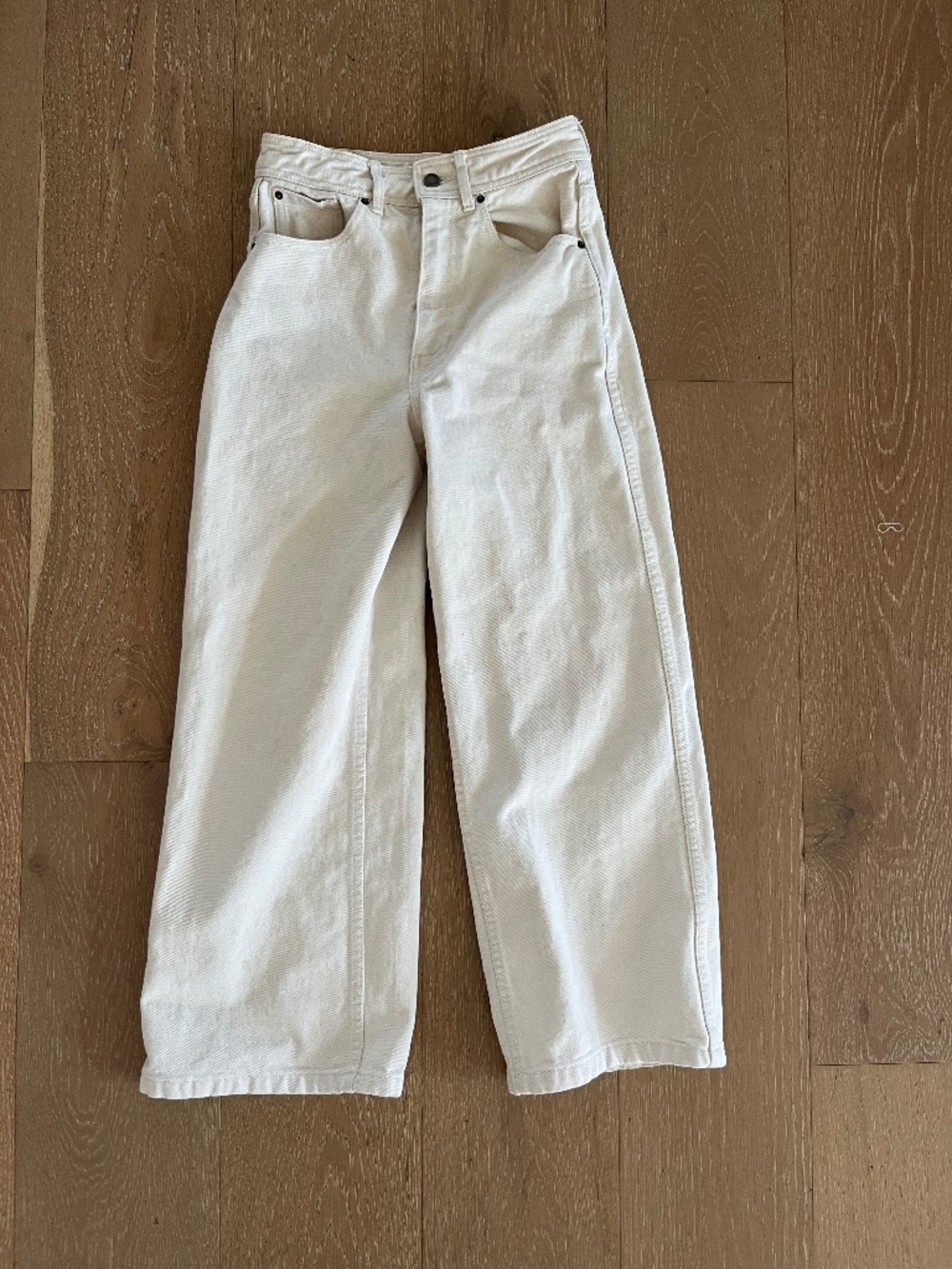 Sezane Ecru wide leg jeans 34